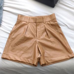 Abercrombie Faux Leather Tailored Shorts